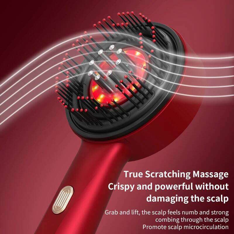 Electric Hair Regrowth Red Light Vibrating Scalp Massage Brush Comb