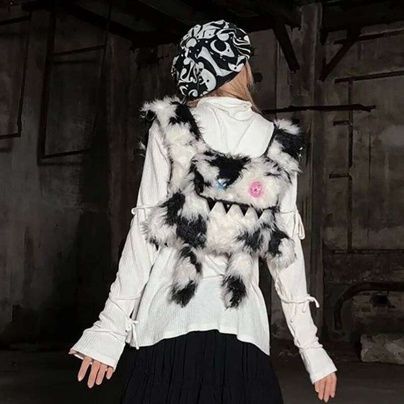 Funny Women Backpacks Furry Monsters Individuality Crossbody Y2k Aesthetic Designer Bag Female