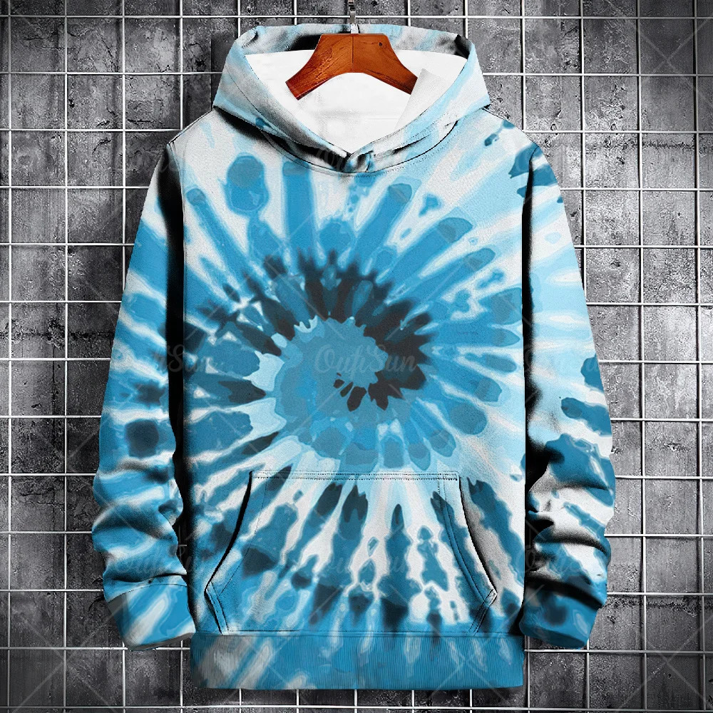 Mens Hoodie 3D Tie Dye Print Sweatshirts For Men Casual Hooded Shirt Y2k Hoodies Pullover Clothes Harajuku Top Clothing 250709