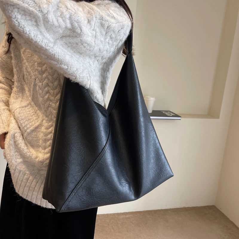 2-IN-1 Designer Shoulder Bags for Women Soft PU Leather Pure Color Large Capacity Underarm Hobo Shopper Tote Handbag R250717