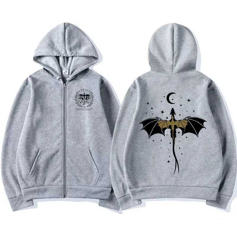 Vintage Basgiath War College Graphic Zipper Hoodies Mens Clothing Gothic Fashion Jacket Sweatshirts Unisex Casual Zip Up Hoodie X250718