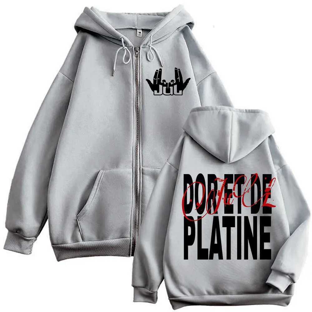 French Rapper JUL Double Sided Print Zipper Hoodie Men Women Clothing Hip Hop Zip Up Sweatshirts High Quality Fashion Pullovers X2507181