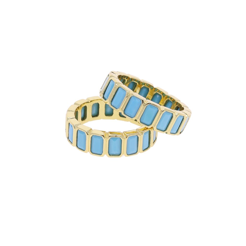 sdzstone 2025 New fashion Gold Color Geometry Turquoises Fashion Finger Ring For Women Minimalist New Wedding Aesthetic Ring Jewelry