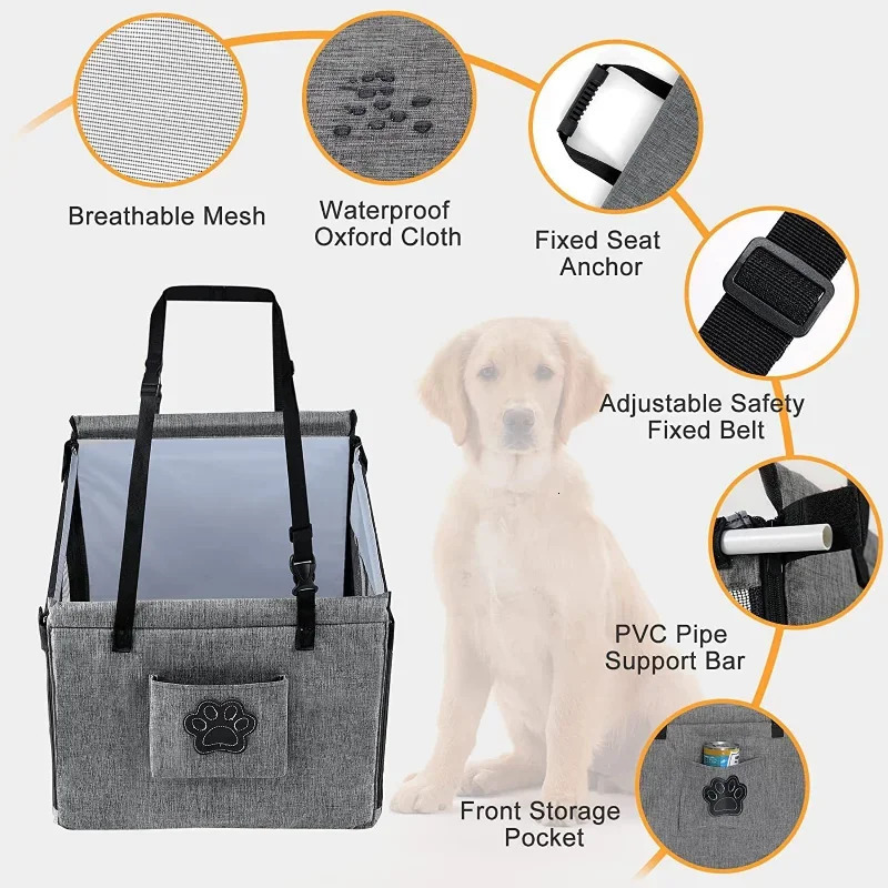 Car Pet Seat Stable Carriers Dog Accessories Safe Portable Puppy Travel Baskets Mesh Protector Waterproof Outdoor Pet Supplies 250715