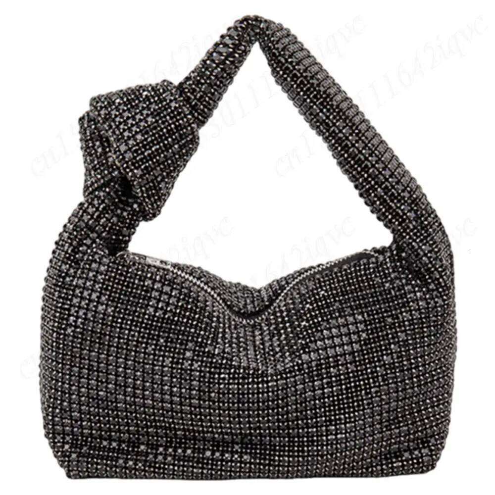 Designer Bags Women Shiny Tote Rhinestone Knot Evening Zipper Dia Purse Glitter Sparkle Crystal Clutch Lady Wedding Bag Luxury Bag
