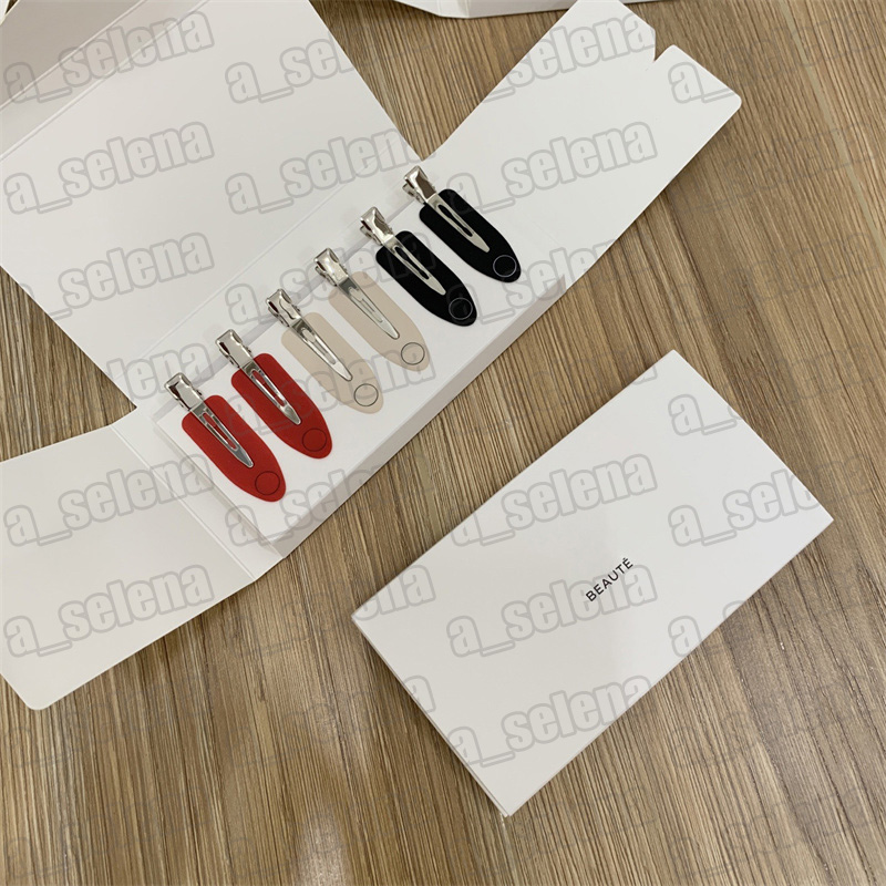6pcs white red black classic letters hair clip for women girls fringe clips hairclips hair pin accessories