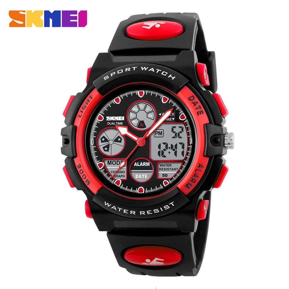 Shikomei Dual Movement Children's Student Model Multifunctional Luminous Waterproof Electronic LED Watch for Boys