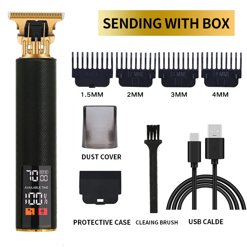 Electric Barber T9 Upgraded LCD Rechargeable Retro Oil Head Carving Push Shear Pubic Hair Clipper Machine for Women 250716