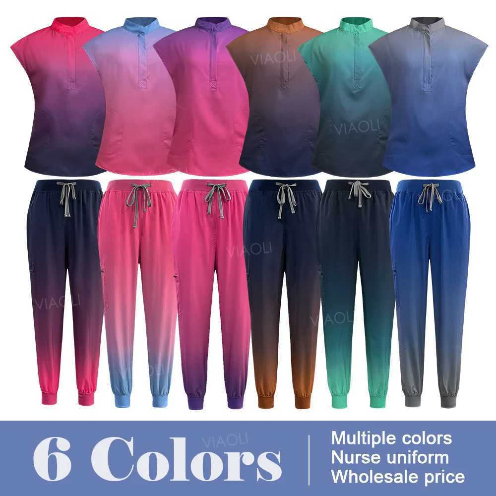Medical Scrubs Wholesale Joggers Nursing Scrubs Stretch Nurse Uniform Surgical Uniforms Woman Beauty Salon Workwear Z250718