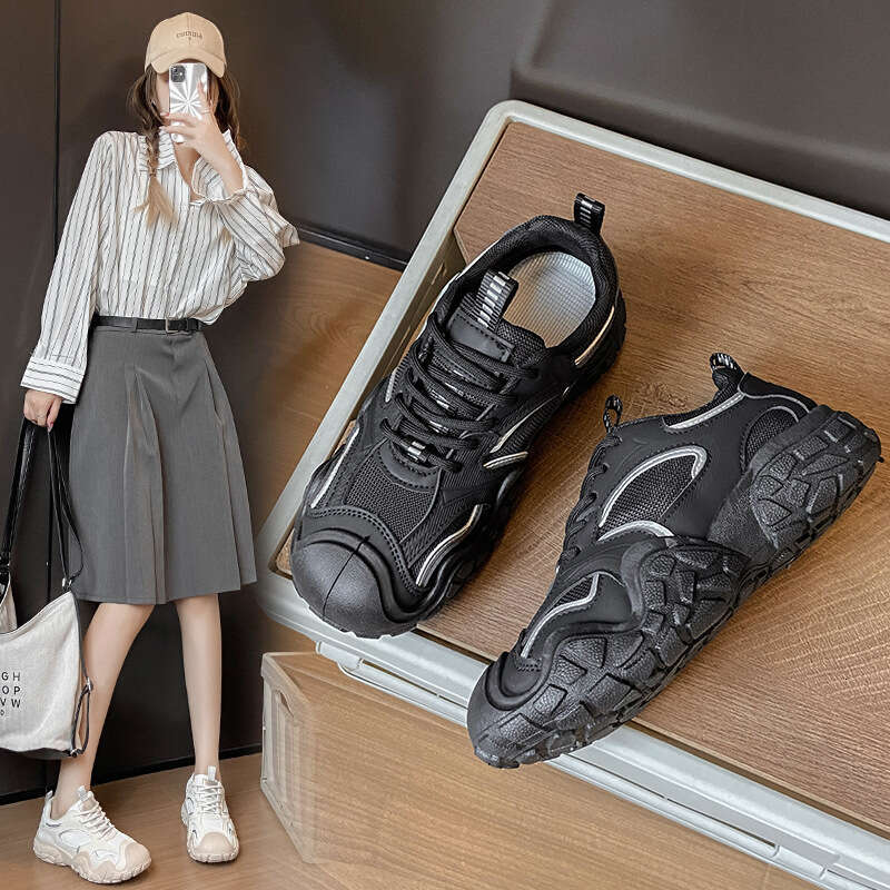 INS Korean Version Free shipping New Dad for Women 2024 Autumn Student Running Sports Thick Sole Height Increasing Casual Shoes LD06