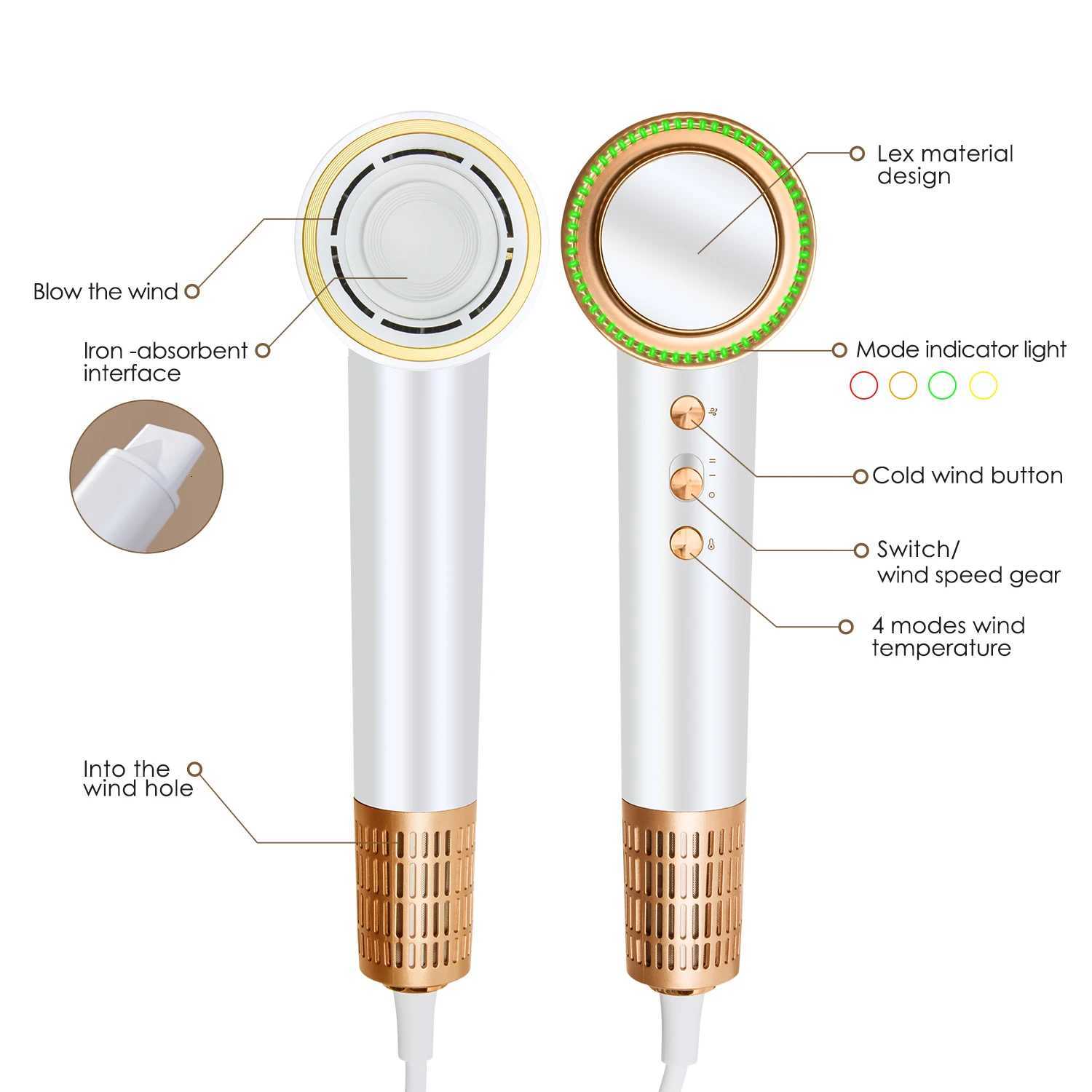 Super Hair Dryer Leafless Hair Dryer Personal Hair Care Styling Negative Ion Tool Constant Anion Electric Hair Dryers W250718