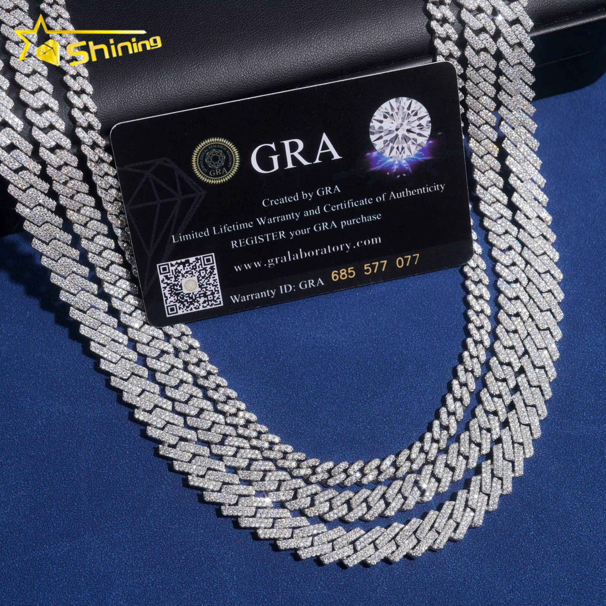 Fine Jewelry Top Selling 925 Sterling Silver Moissanite 6mm 8mm 10mm Cuban Necklace Bracelet Men Iced Out Cuban Link Chain
