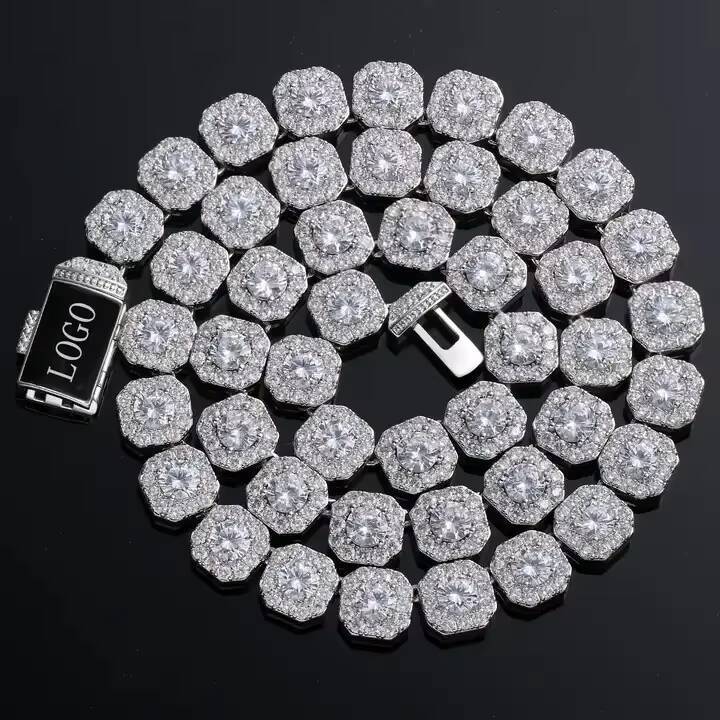 8mm Iced Out Moissanite Chain Pass Diamond Test Clustered Tennis S925 Fine Jewelry Moissanite Tennis Chain