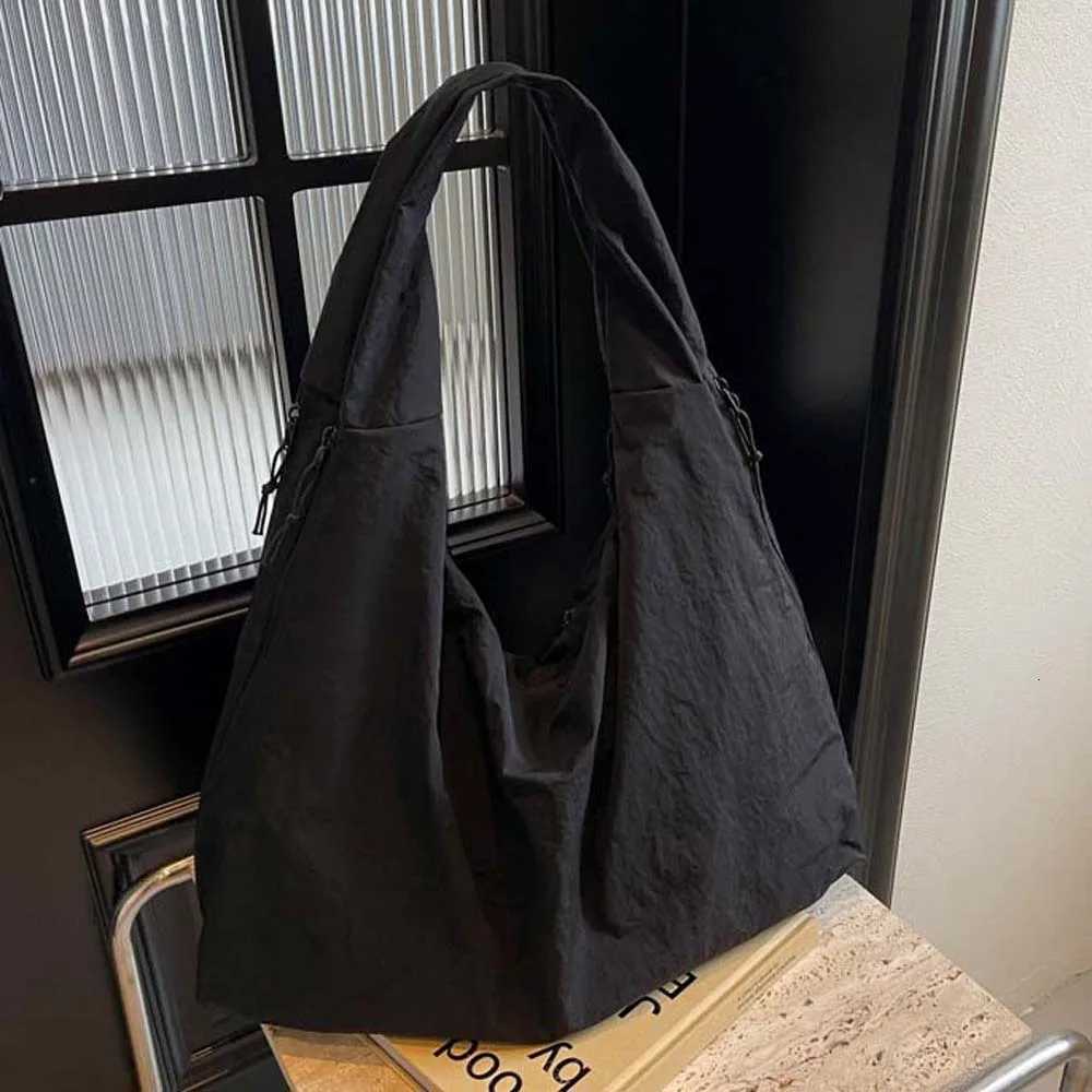 2024 Casual Nylon Shoulder Bag Double Zipper Design Japanese Style Versatile Commuting Handbag Soft Solid Color XJ250718