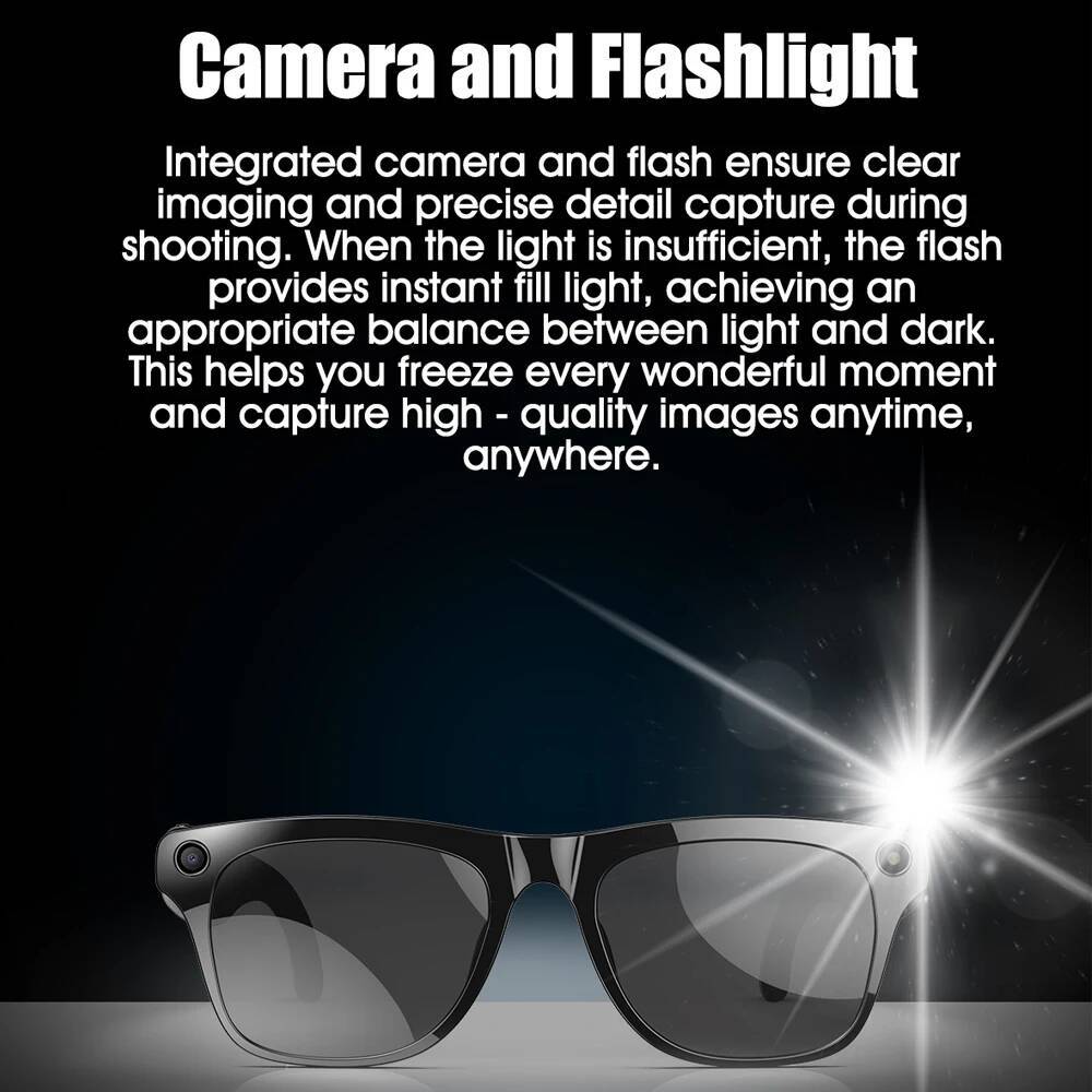 2025 New Smart Glasses 1920*1080 HD Camera Assistant Video Voice Player Bluetooth Call SmartGlasses Men Women