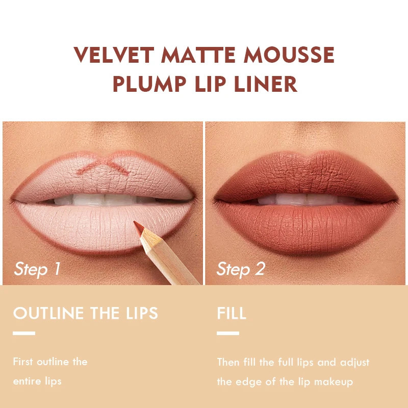 12pcs/set Waterproof Lip Liner Pencil Nude No Shine Lip Liner Moisturising Long Lasting Lipstick Lip Liner Makeup Pencil 250716