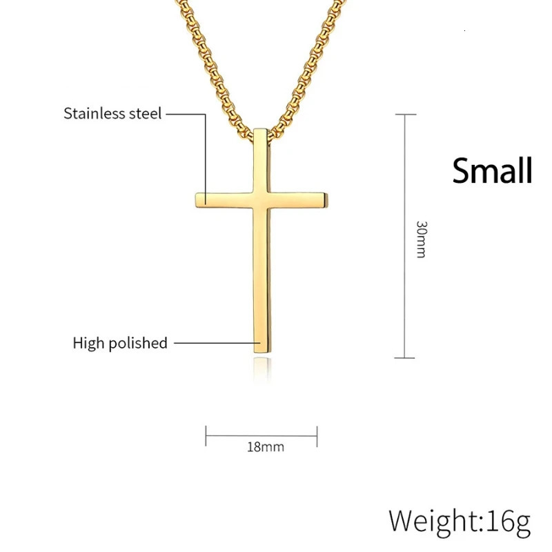 2025 autumn and winter sweater chain high quality steel cross necklace Luster niche personality male and female ce 250717