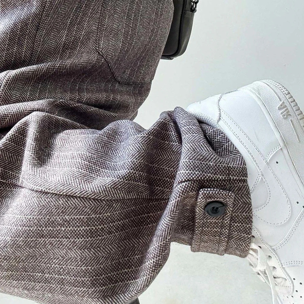 Mens Pants Casual Acrylic Pants Autumn Streetwear Fashion Personality Versatile Trend Comfort Wide-Leg Pants MenS Clothing 250715