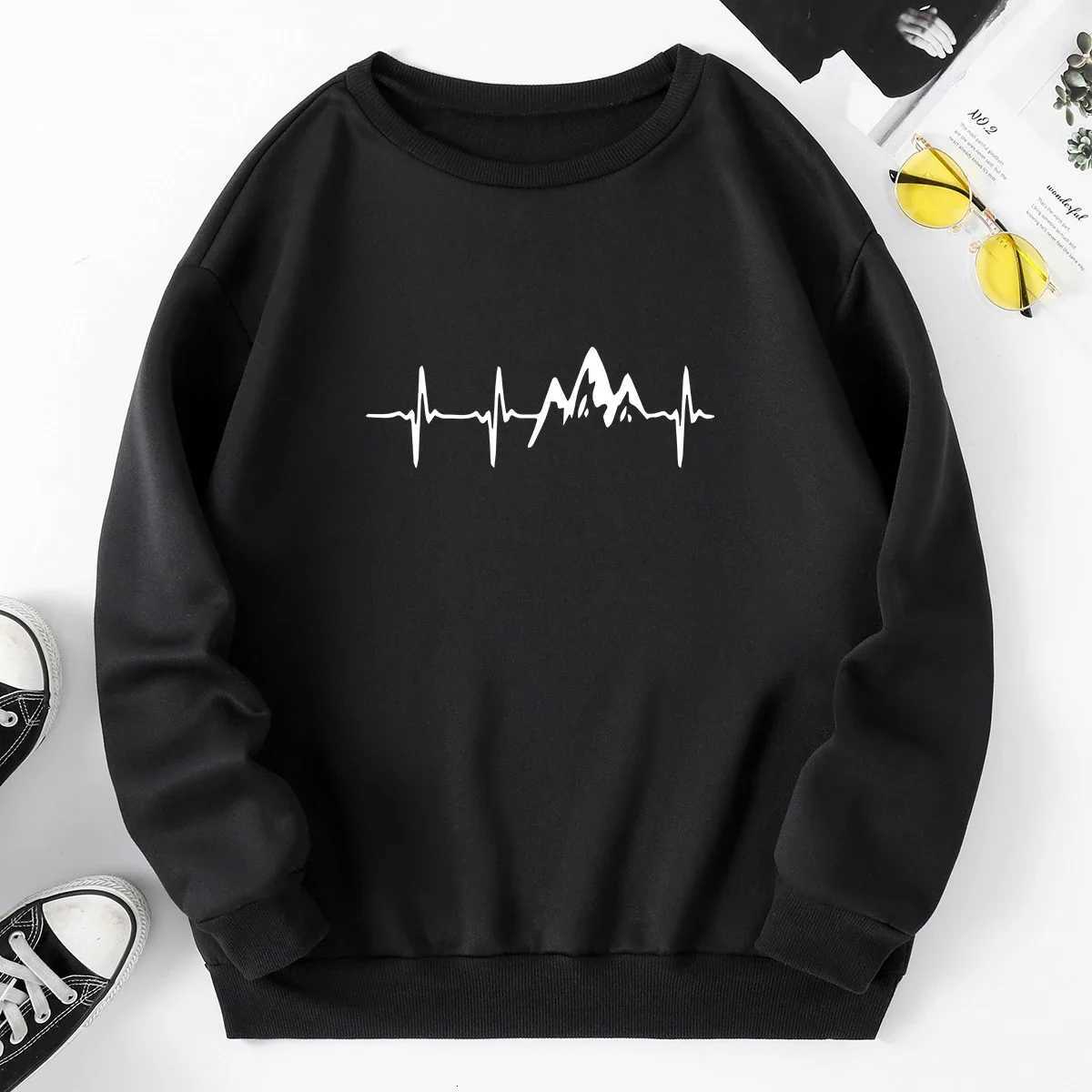 Mens Tracksuit O Neck Pullover Hot Sales Printed Sweatshirt Black White 2 Colors Casual Jogging Versatile Tops Clothing S-4XL XJ250714