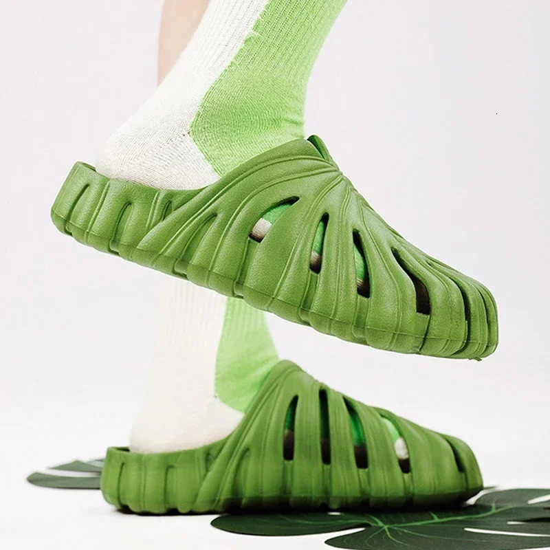 Male Slipper Platform Cloud Monstera Funny Leaf Home Soft Slides Sandals Outdoor Summer Ladies House Shoe Flat Men Female Beach 250717