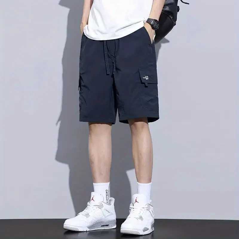 Mens Work Shorts Black Casual Pants for Man Mans Trouser Sweatpants Loose Fitting Casual Quick-drying Thin Summer s Y250718