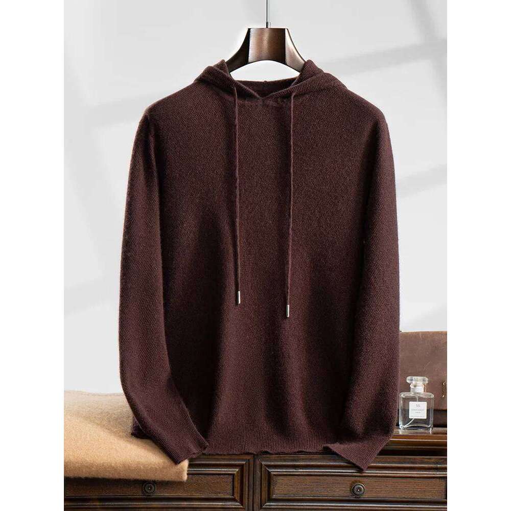 Aliselect Men's Hoodie Pullovers 100% Sweater Autumn Winter Basic Casual Style Jacket Cashmere Knitwear Korean Tops