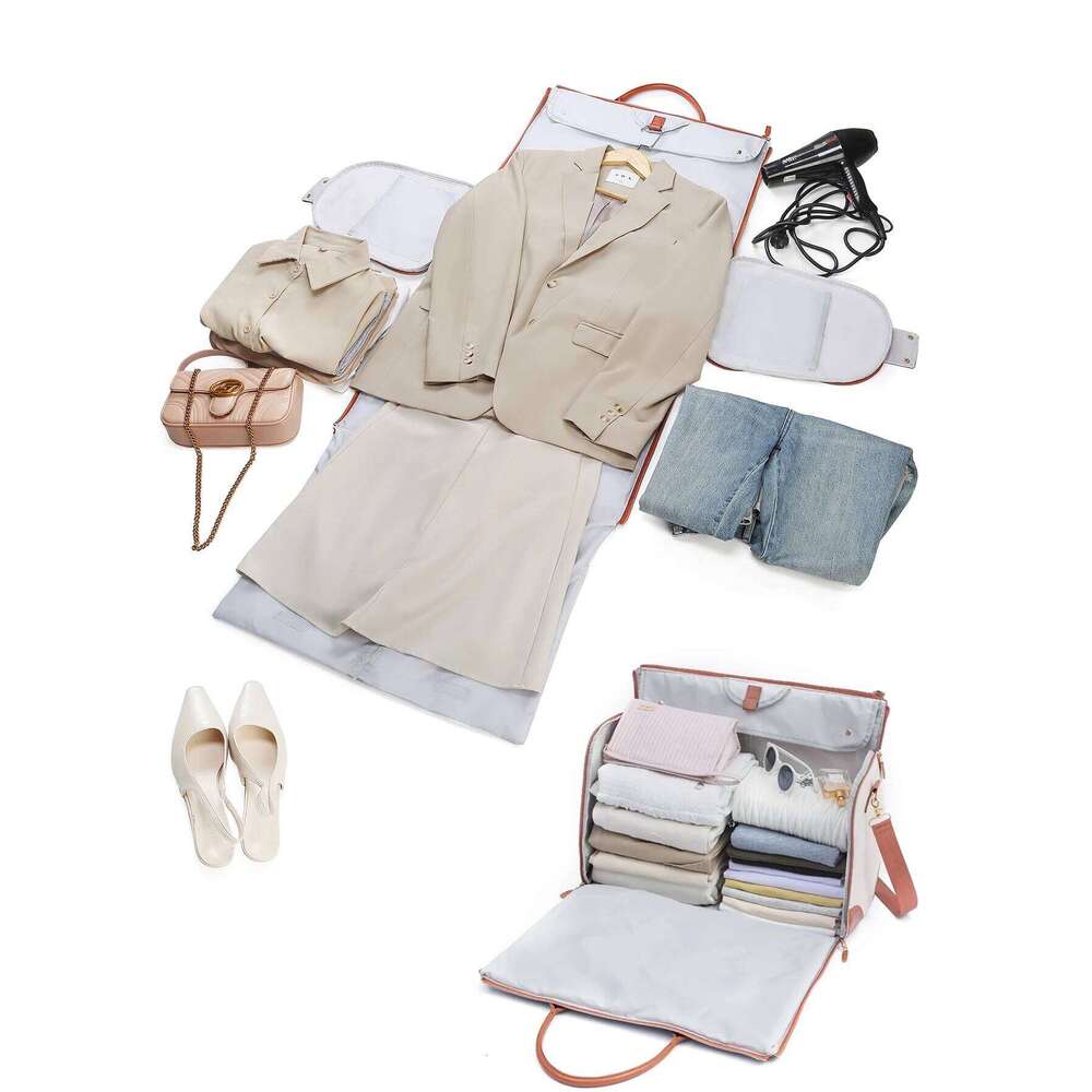 55L Travel Garment Weekender Carry On Lage With Shoe Bag And Trolley Strap Portable Suitcase Global Dropshipping MDNG