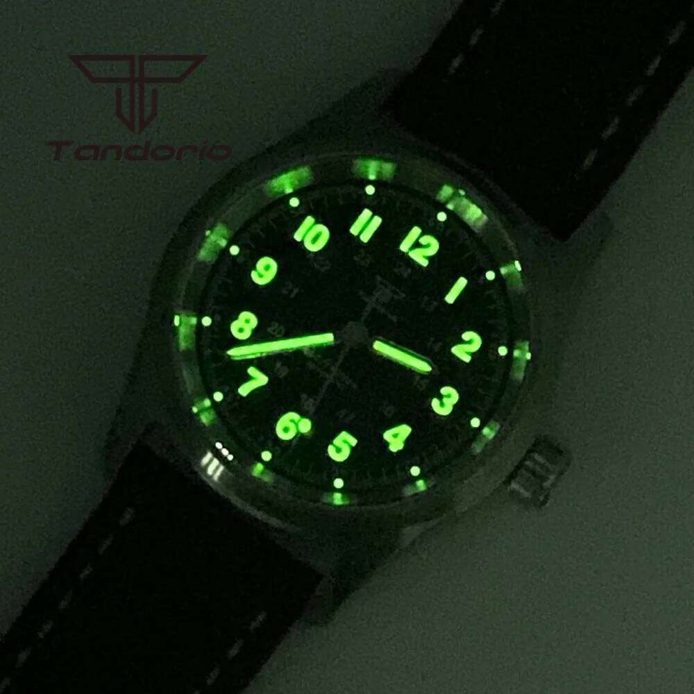 Tandorio 36mm Fashion 20BAR Automatic Dive Pilot Watch for Men Ladies NH35/PT5000/Miyota8215 Movt Sapphire Wristwatch Green Lume free shipping