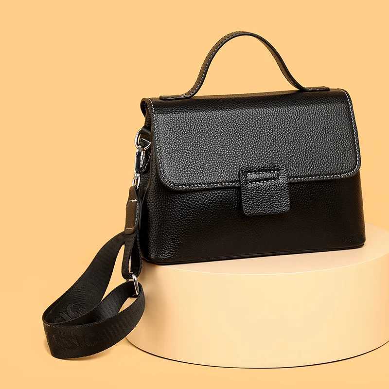 Solid Genuine Leather Ladies Handbag Female Messenger Tote Sac High Quality Cow Leather Shoulder Crossbody Bag For Women Z250718