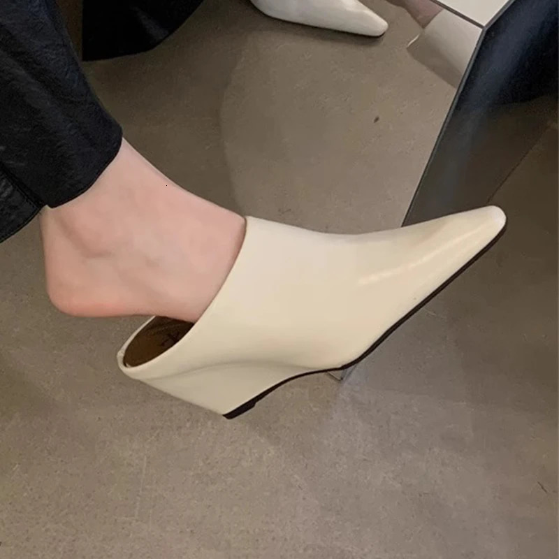 Women High Heels Platform Sandals Wedges Slippers Pointed Toe Shoes Summer er 2025 Sexy Slingback Flip Flops Slides Mujer 250717