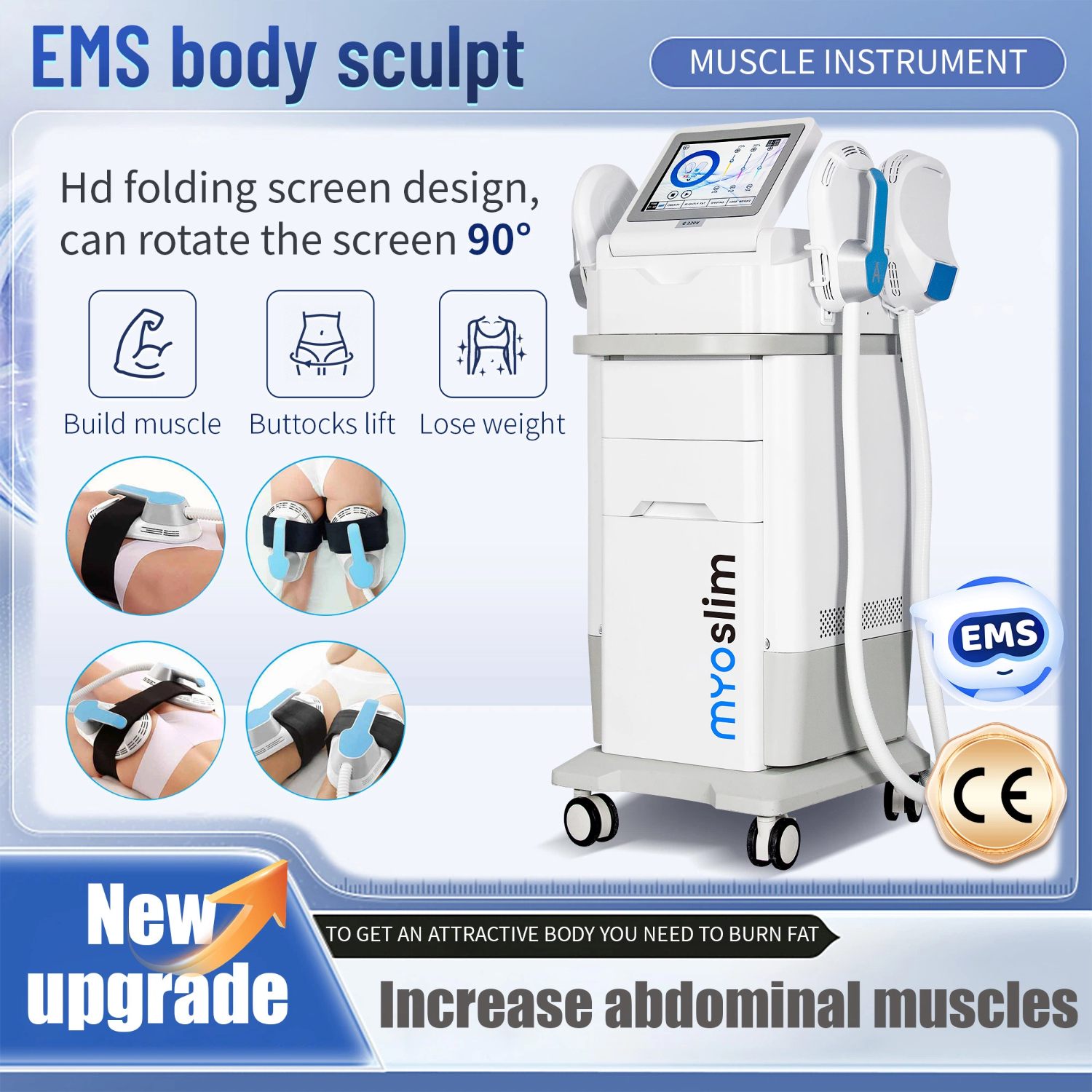 Professional Myoslim 15 Tesla EMS Nova RF Machine Body Slimming Electromagnetic Stimulator Fitness
