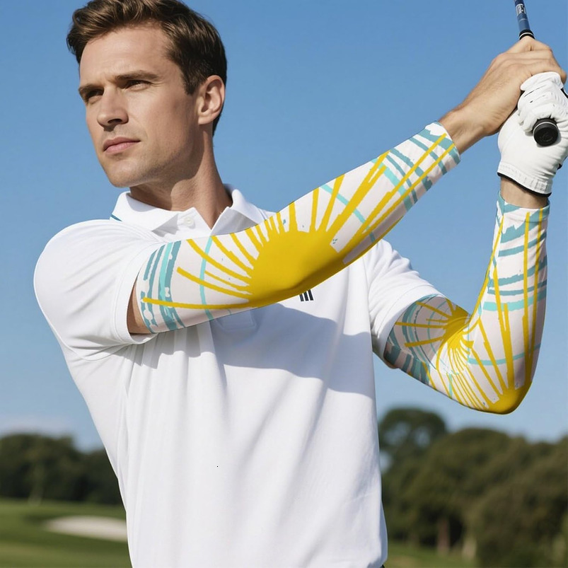 Mud Print Style UV Protection Ice Silk Sunscreen Sleeve, Outdoor Summer Sports