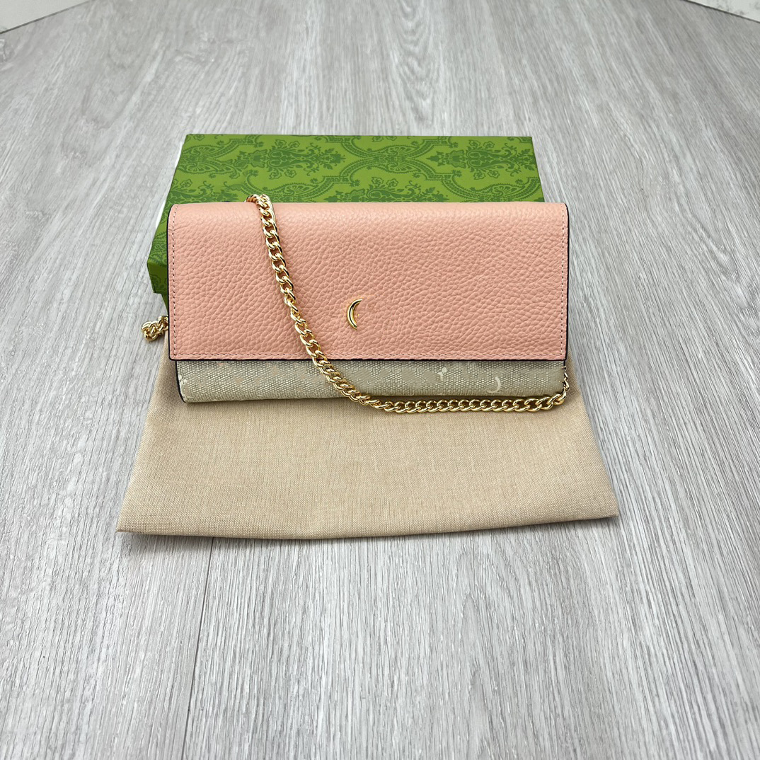 2025 New High Quality Fashion Women's Wallet Designer Traditional Card Bag Leather Long Wallet Detachable Chain Wallet 5A