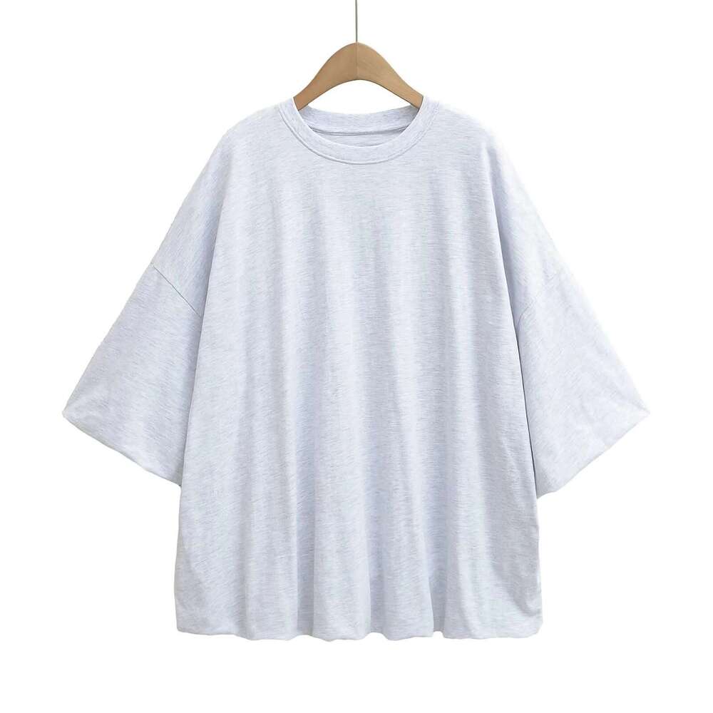 Jennie Same Loose Casual Flower Bud Hem Round Neck Short T-Shirt Women Lazy Style Puff Sleeve Top Ins Trend B5