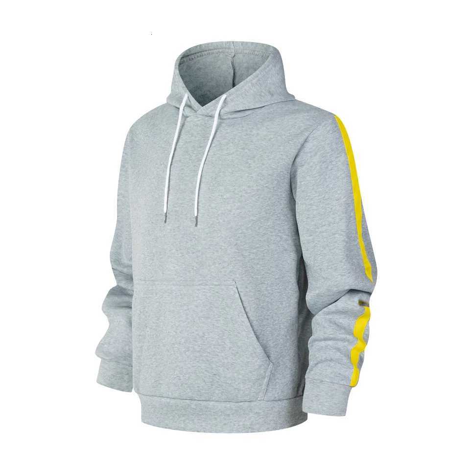 2025 Men Fashionable Hoodie Outdoor Sportswear Street Men Yellow Striped Edge Warm Hoodie Autumn and Winter Navy Blue Gray Black XJ250714