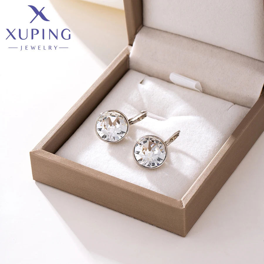 Xuping Jewelry Fashion Trendy Charms Platinum Color Crystal Earrings for Women Valentines Day Girl Birthday Gift A00615428 250716