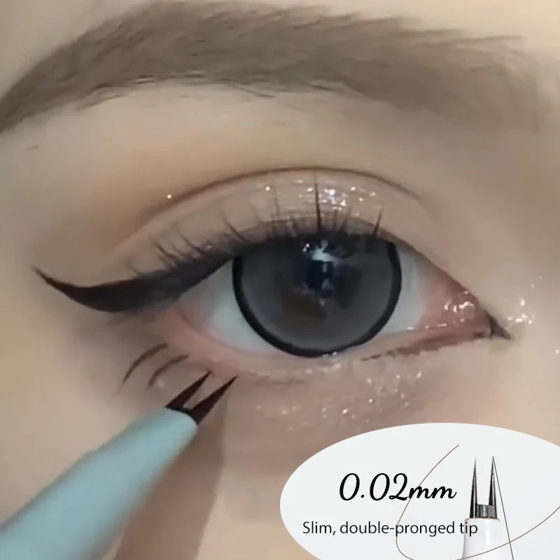 Ultra-thin 2 Fork Tip Liquid Eyeliner Double Forked Tip Lower eyelash Pen Makeup Smooth Eye Liner 2Point Eyebrow Pencil Cosmetic 250717