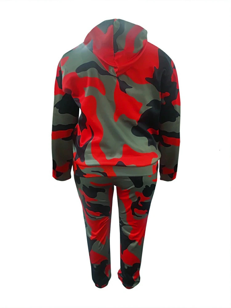 LW Womens Plus Size Tracksuit Pant 2 Piece Autumn Winter Lady Multi Color Hooded Tops Elastic Waist Pants Large Size Sets 250714