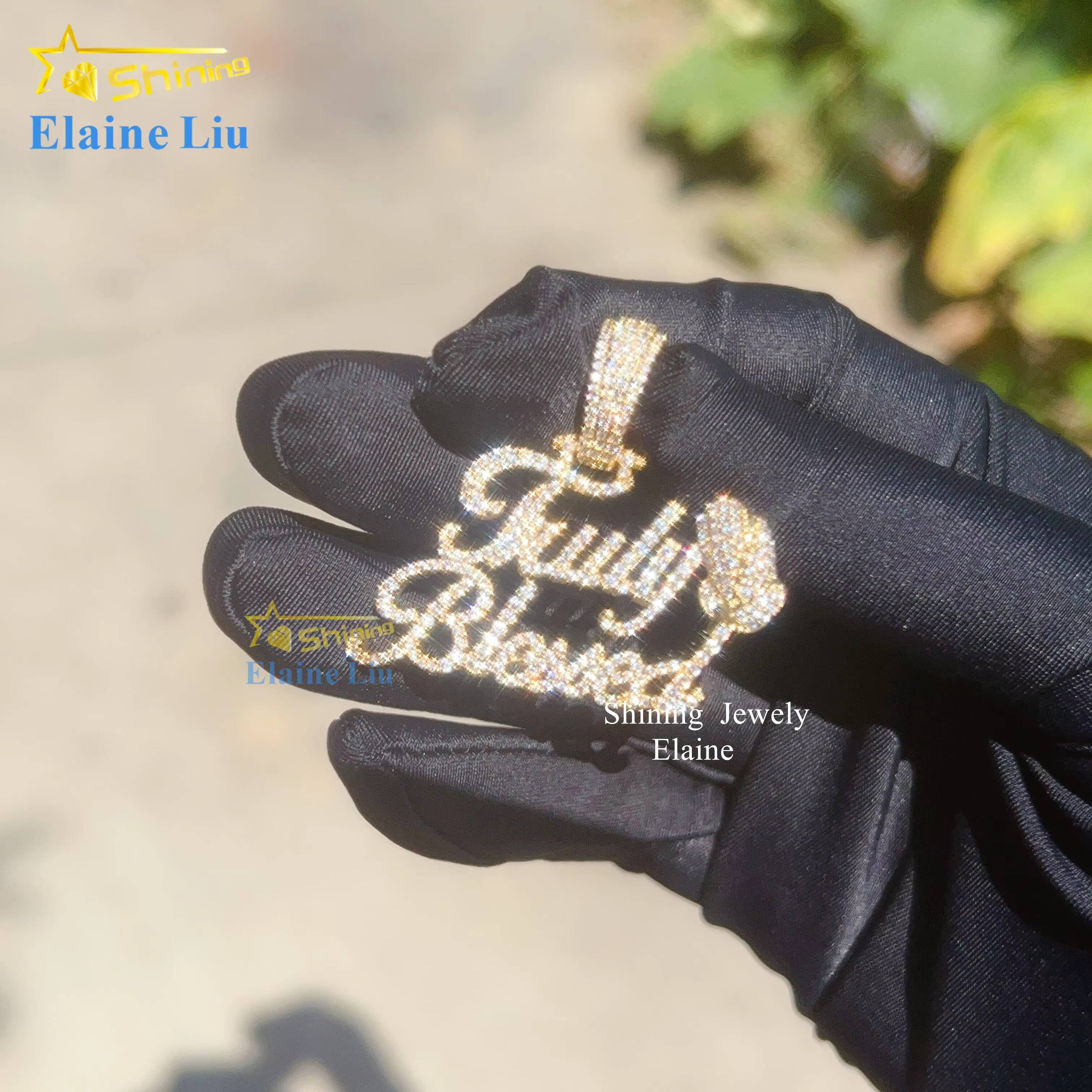 New Fashion Sterling Silver 925 Vvs Moissanite Custom Luxury Iced Out Hip Hop Diamond Pendant