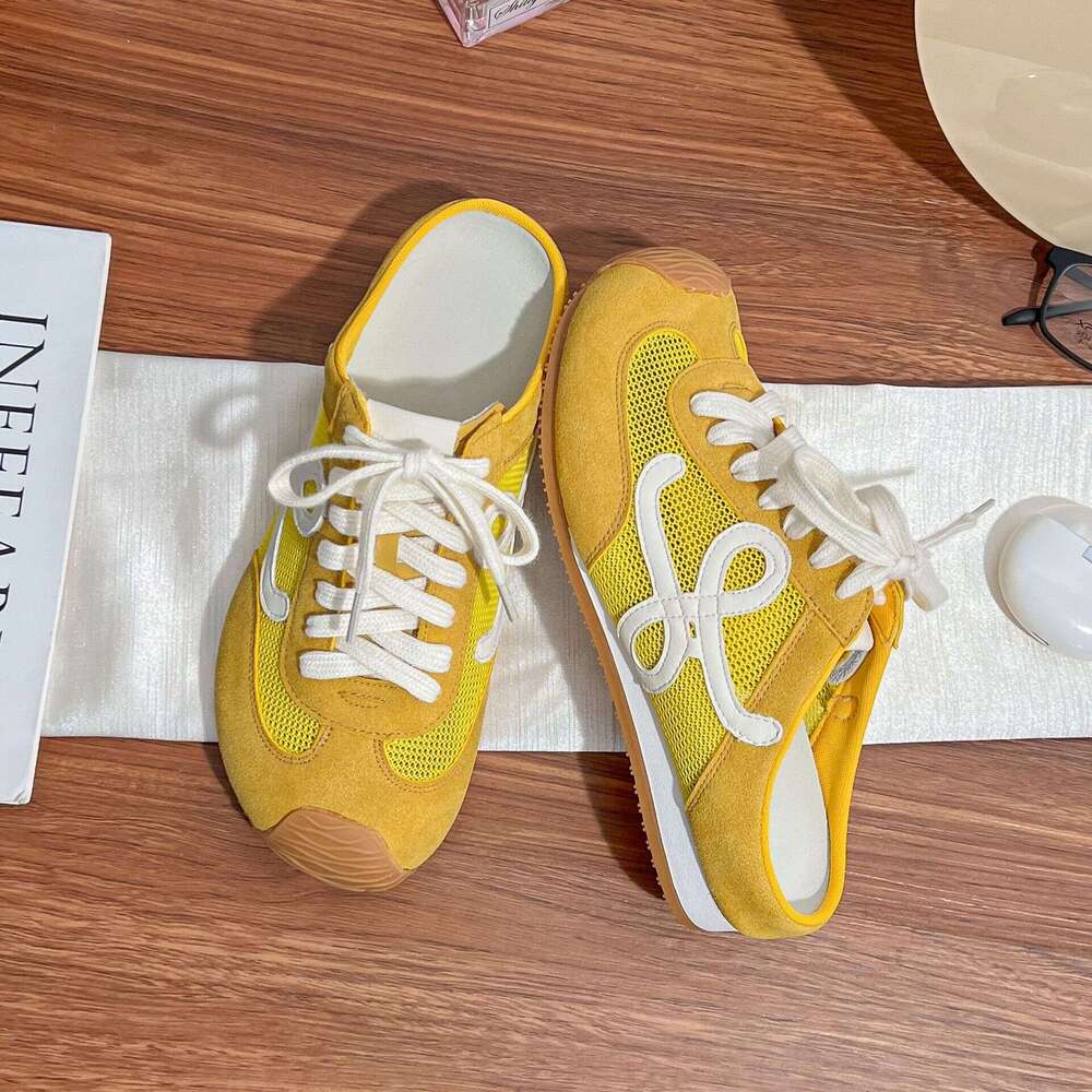 Designer Summer New Height-Increasing Thick-Soled Sneakers for Women, Backless Mules, College Style