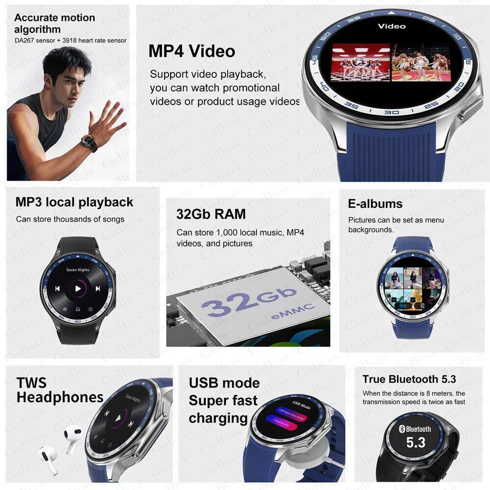 2024 New For HUAWEI IOS X High-End Business Watch 32G Large Memory Album Smartwatch Men Sports Fiess Waterproof Bracelet free shipping