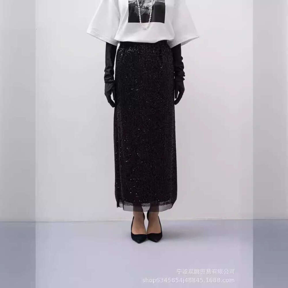 Vest + Sequin Long Elegant Sexy Versatile Set For Women Party Dress B5