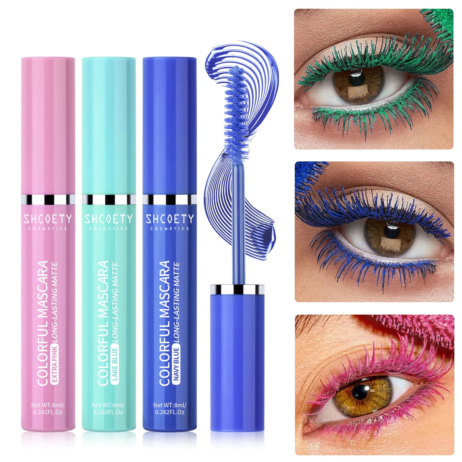 Blue 5D Curling Thick Mascara Long-wearing Waterproof Colorful Fast Dry Eyelash Extension Eye Lashes Christmas Stage Makeup 250717