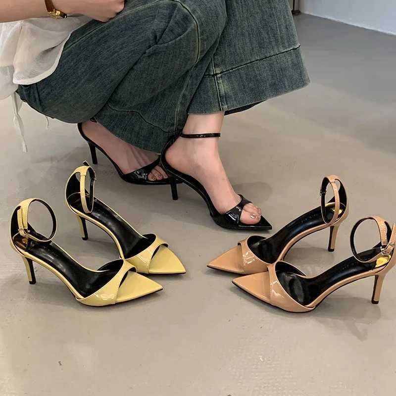 2025 Summer Wen Fion Sexy Pointed Toe Patent Leather Buckle Party Wedding High Heeled Sandals Y250716