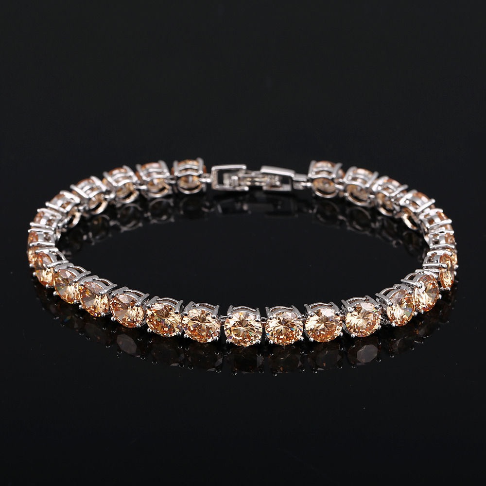 Link Bracelets Arrival Mystic Black Opal Round-cut Classic Gemstone Tennis