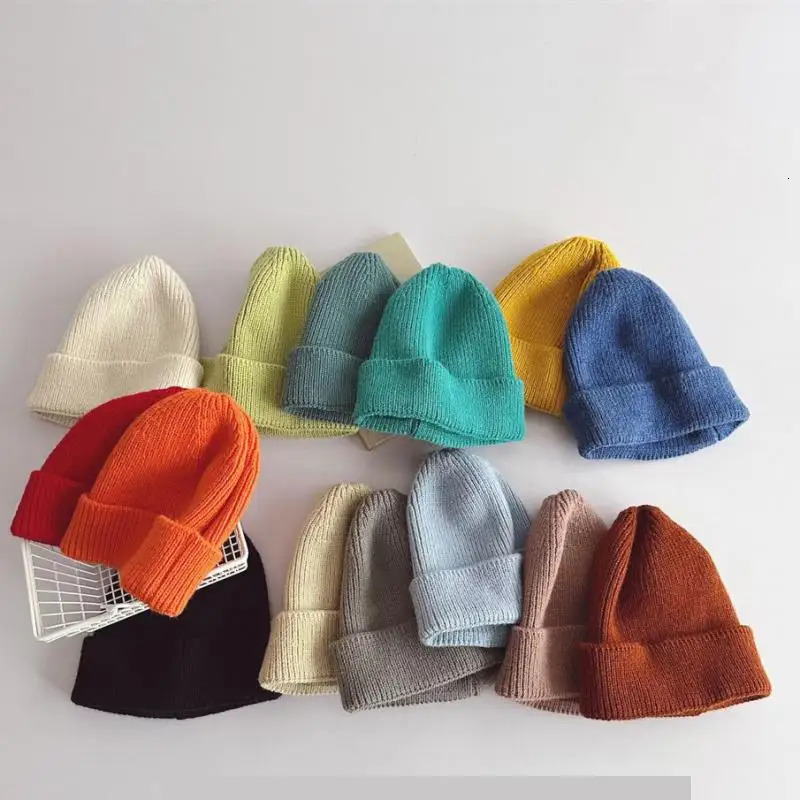 Kids Beanie Solid Color Knitted Baby Winter Hats For Children Warm Crochet Boys Girls Hat Toddler Cap Bonnet Gorras Gorro 250717