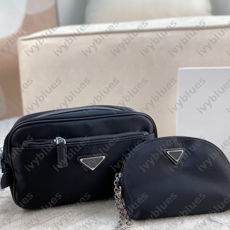 9style Unisex Nylon Vanity Bag Luxury Leather Makes Up Bags Designer Triangle Wash Makeup Bag Small Cosmetic Bag Travel Toiletry Bag Zipper Make Up Handbags