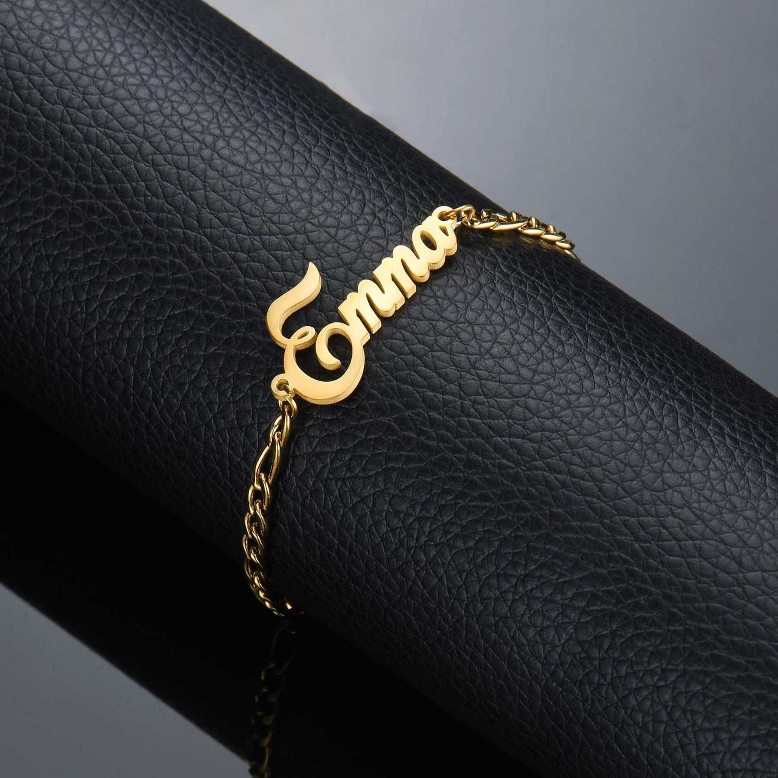 Atoztide Personalized Custom Name Bracelet Necklace Jewelry Set Figaro Chain Pendant Stainless Steel For Women Men Birthday Gift X250718