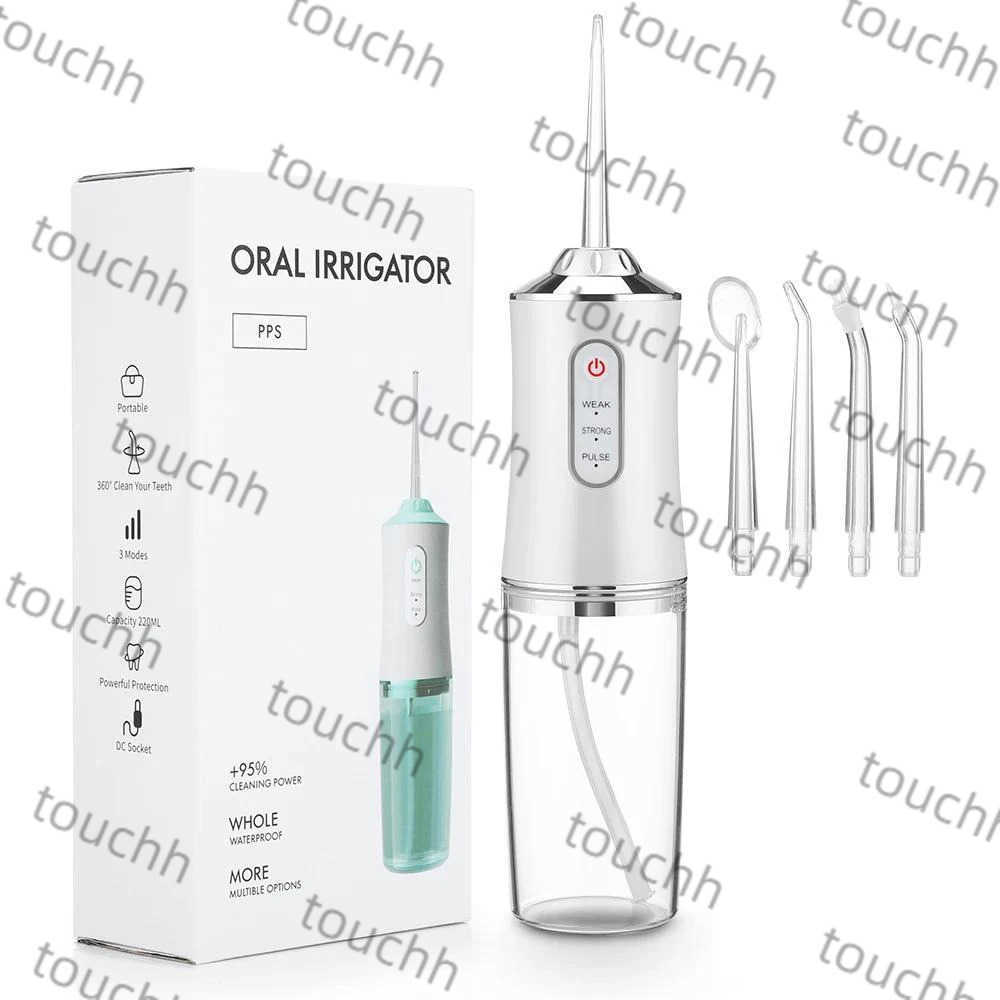 Oral Irrigator Portable Dental Water Flosser USB Rechargeable Water Jet Floss Tooth Pick 4 Jet Tips 220ml 3 Modes IPX7 1400rpm H250718