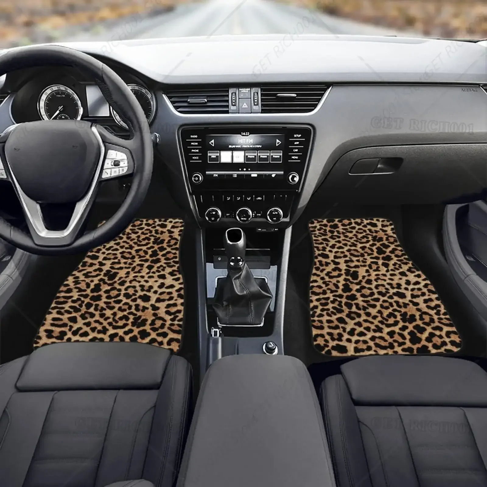 Leopard Car Auto Floor Mats Women Men 4-Piece Full Set All Weather Universal Front Rear Automotive Floor Mat Fit for SUV 250715